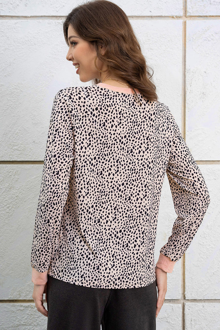 Printed Round Neck Loose Sweatshirt