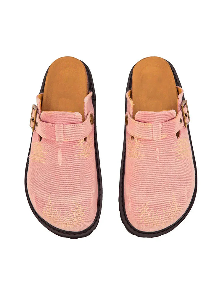 Buckle Denim Clogs