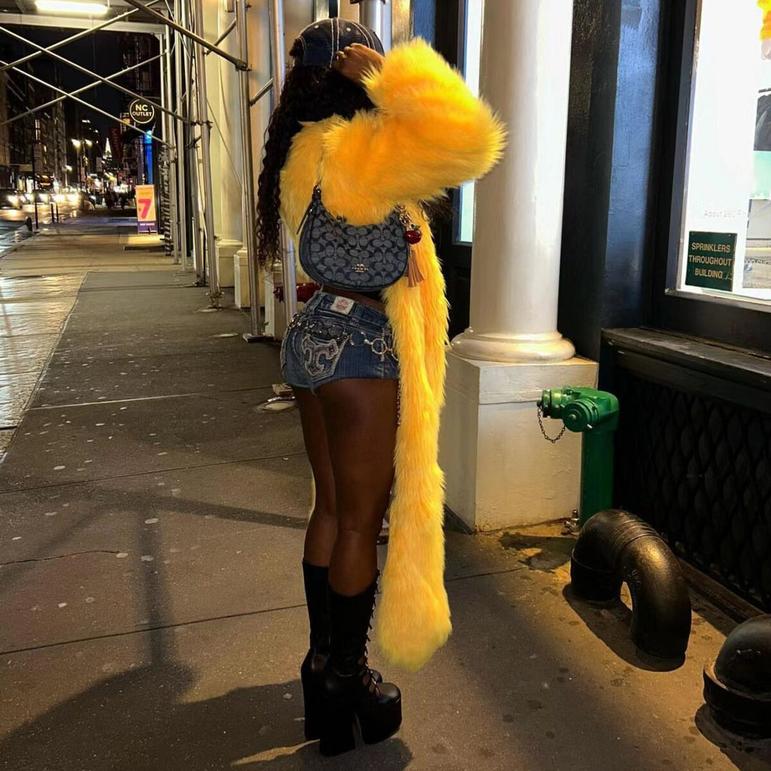 Street Style Fur Coat Jacket