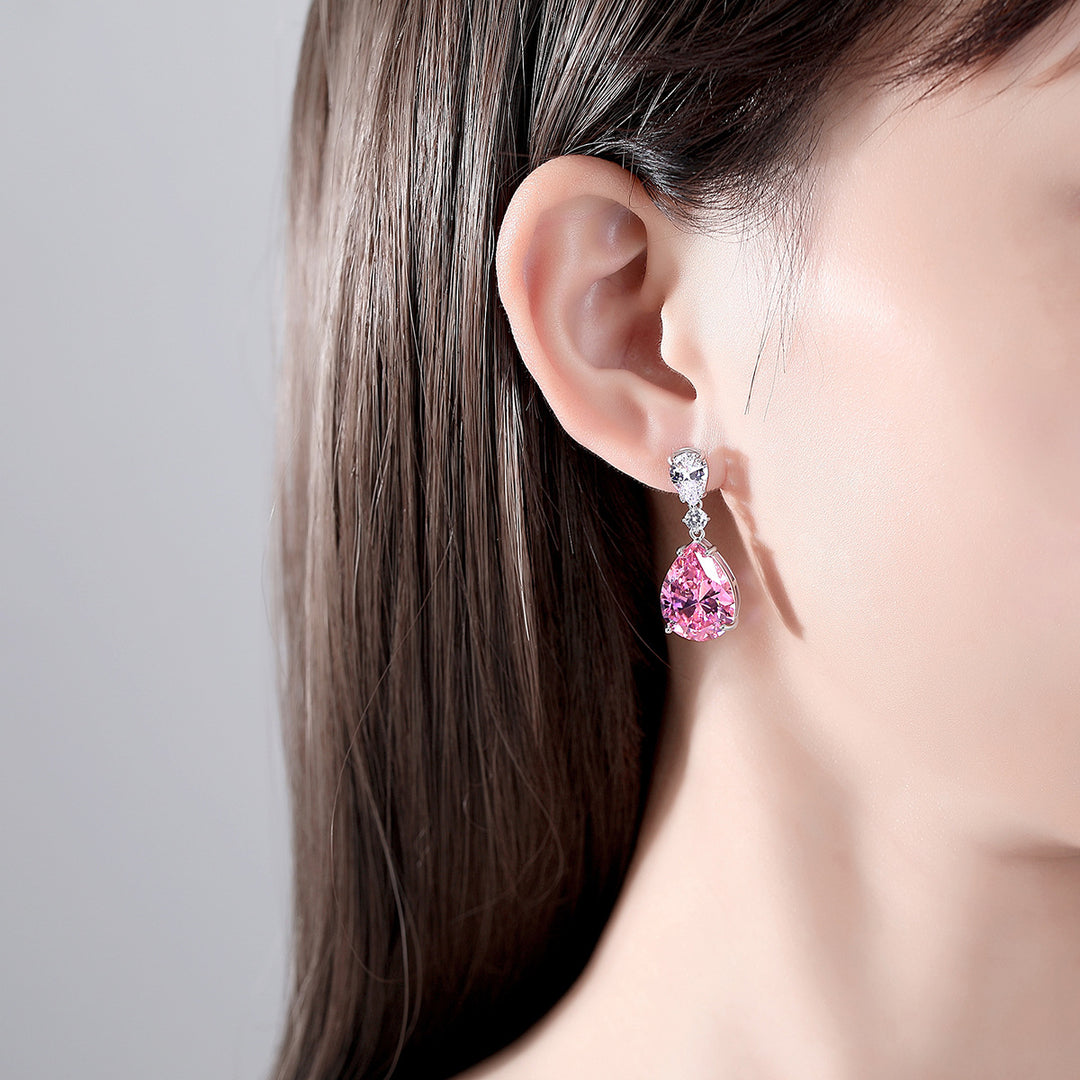 Haute Vintage Pink Gemstone Stud Earrings