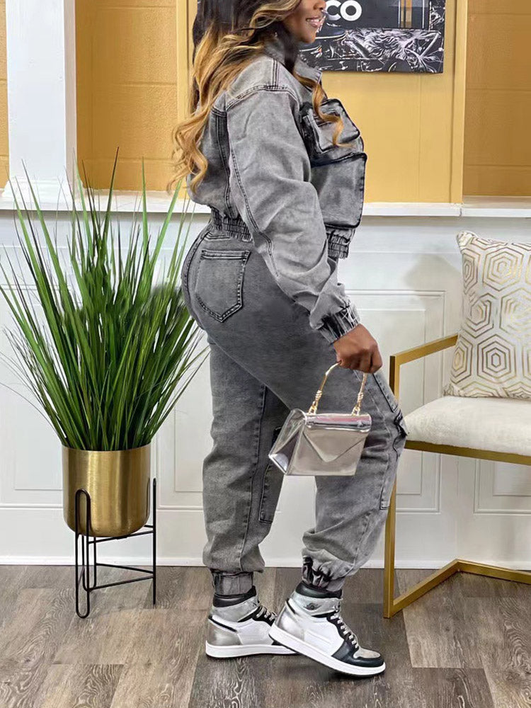 Cargo Denim Set Gray / XL