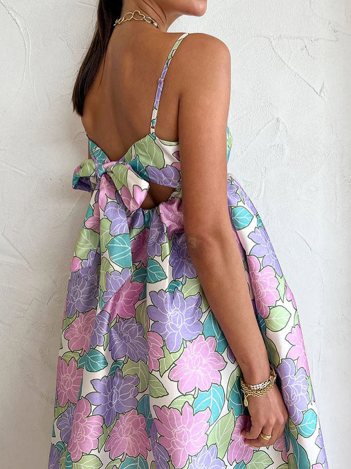 Floral Tie Back Sundress Floral / L