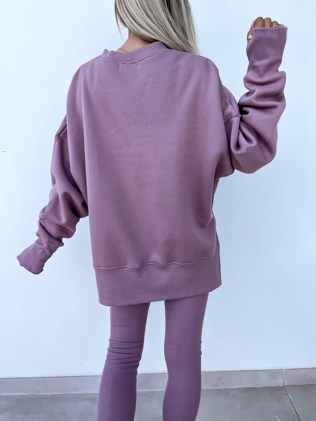 Casual Skinny Pants Loose Sweatshirt Set