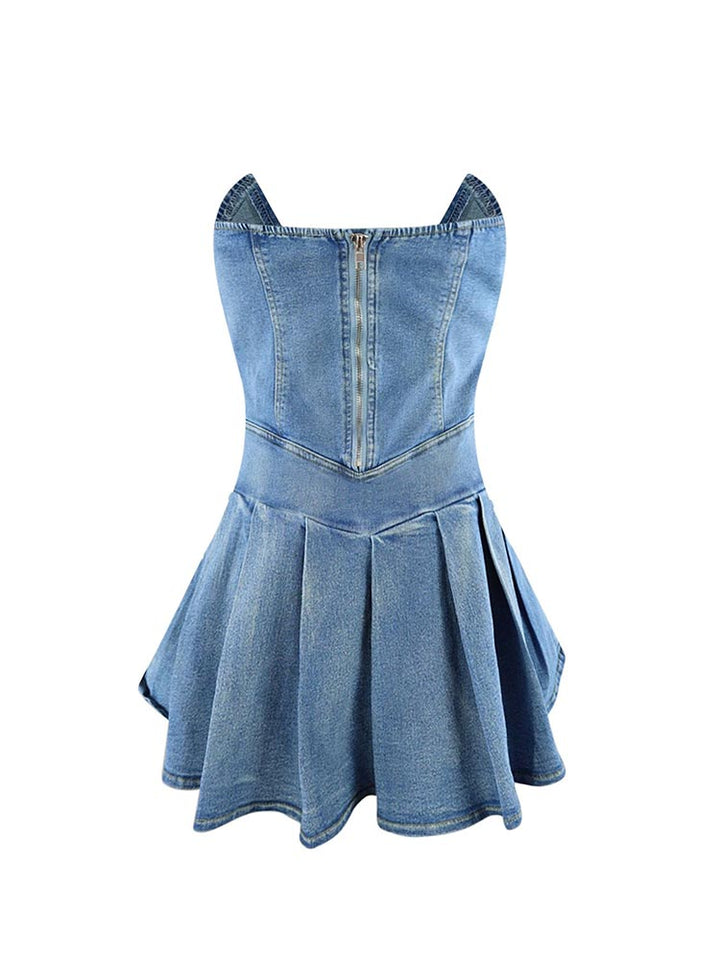 Sweetheart Denim Mini Dress Black / XL