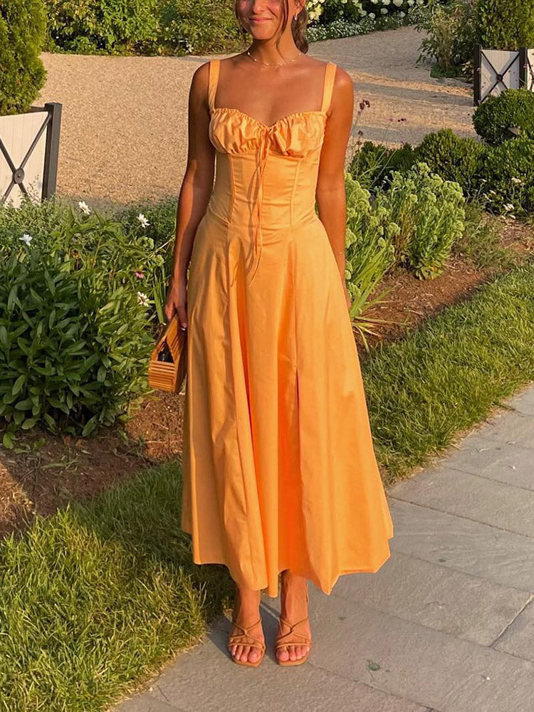 Sleeveless Bustier Sundress Orange / 2XL