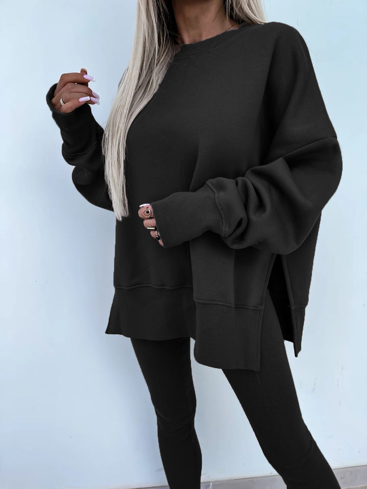 Casual Skinny Pants Loose Sweatshirt Set