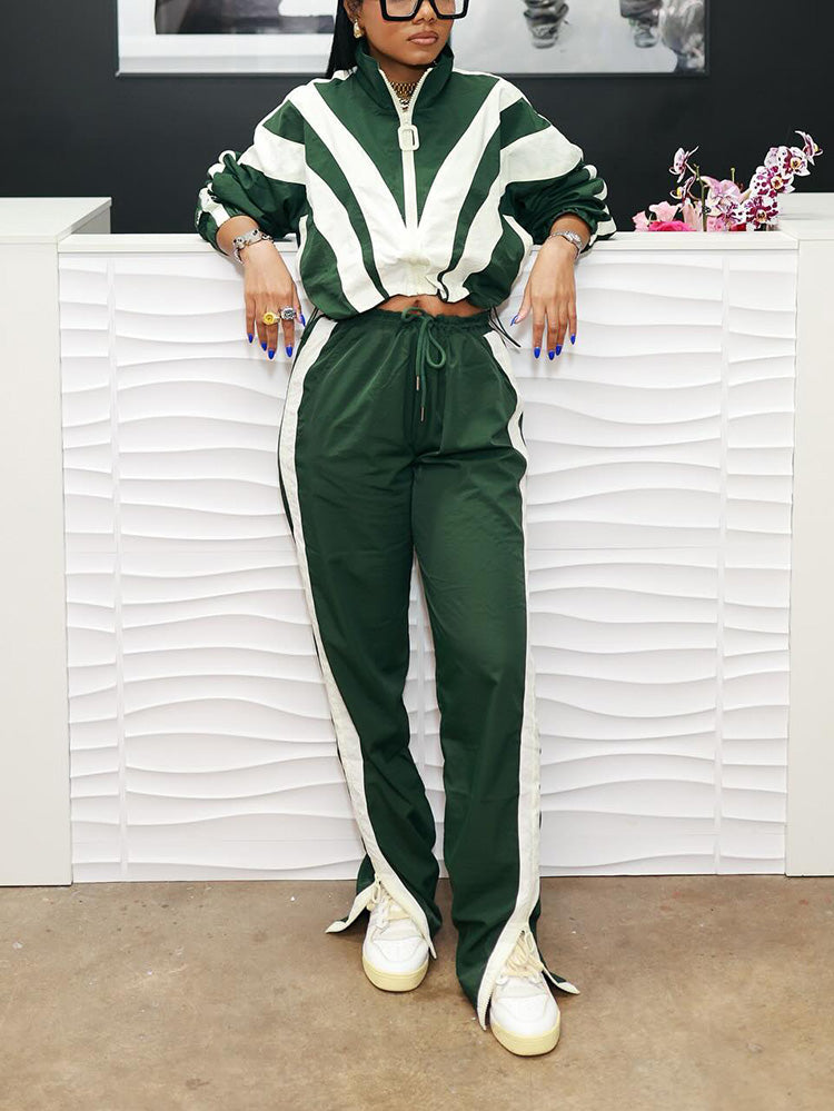 Sporty Striped Track Set *Black / L