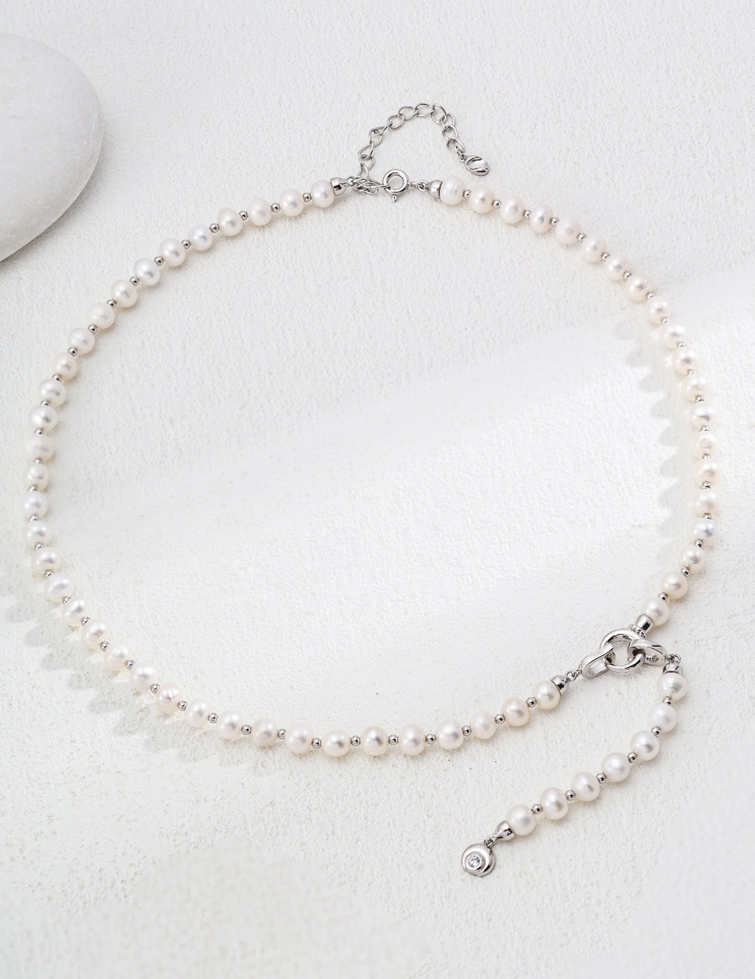 Natural Pearl Zirconia Vintage Necklace