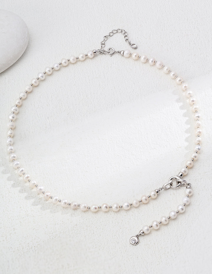Natural Pearl Zirconia Vintage Necklace