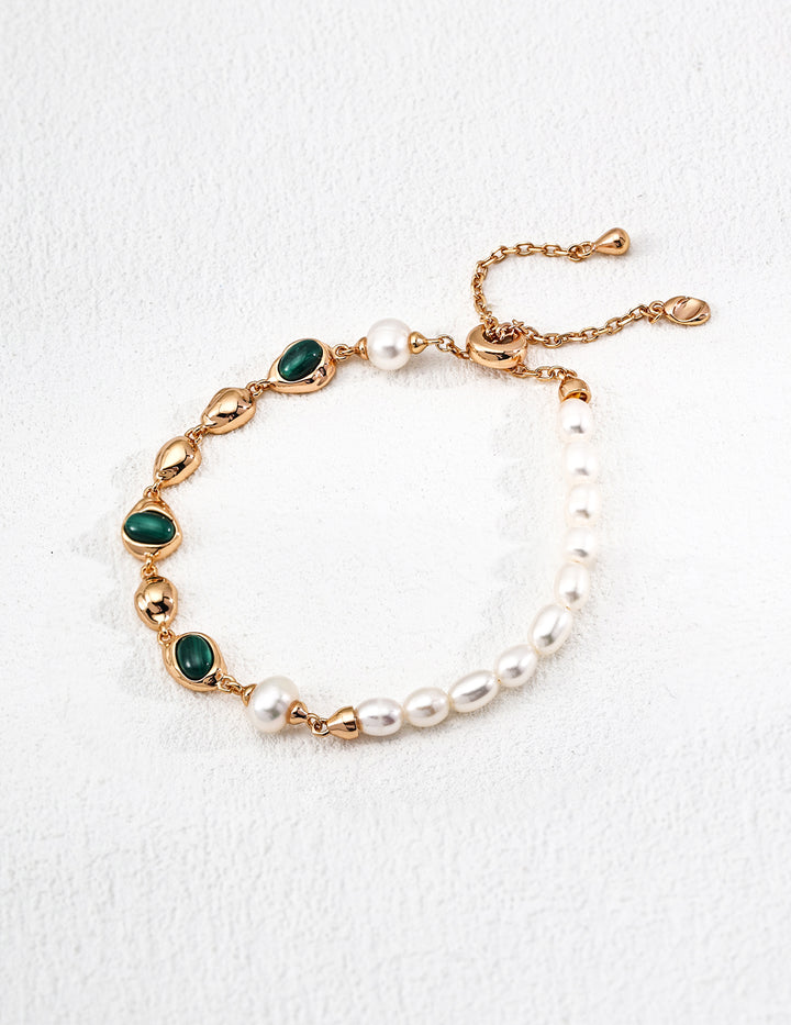 Fashion Natural Pearl Malachite Bracelet