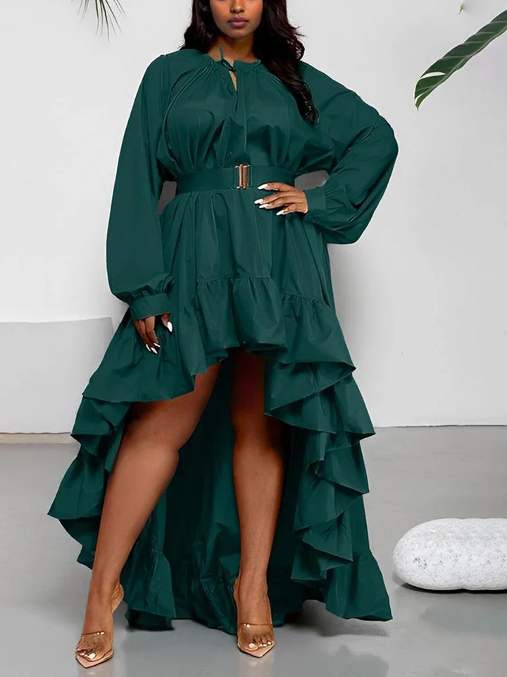 High-Low Ruffle Flowy Dress