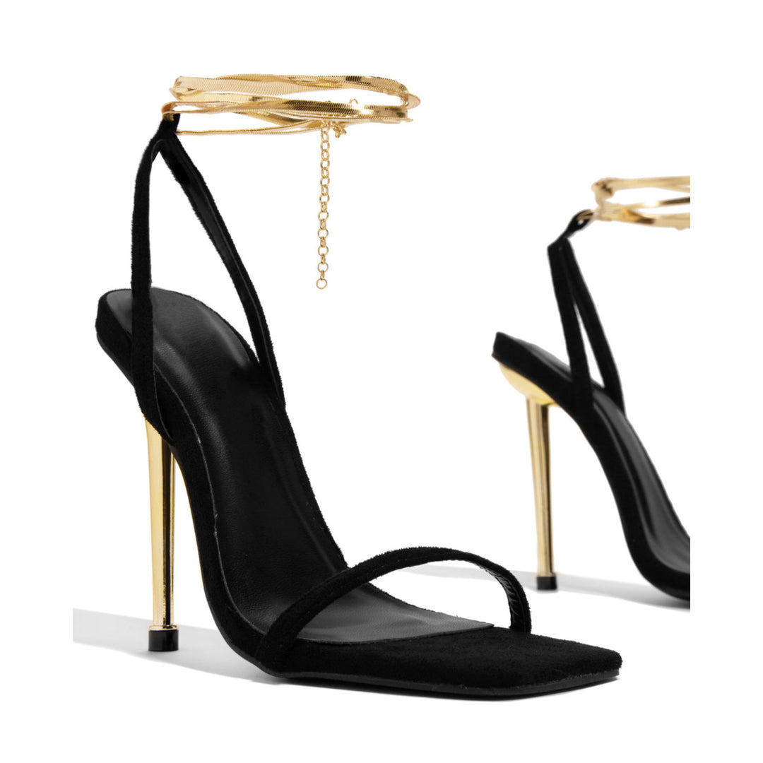 High-Heeled Plus-Size Strappy Sandals