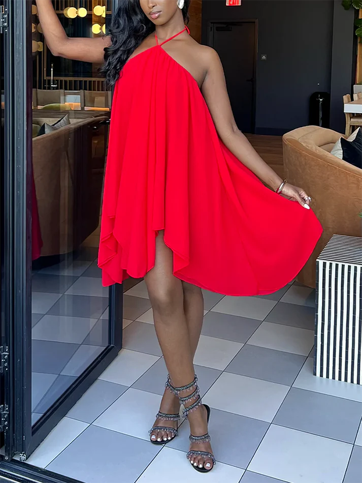 Halter Flowy Mini Dress