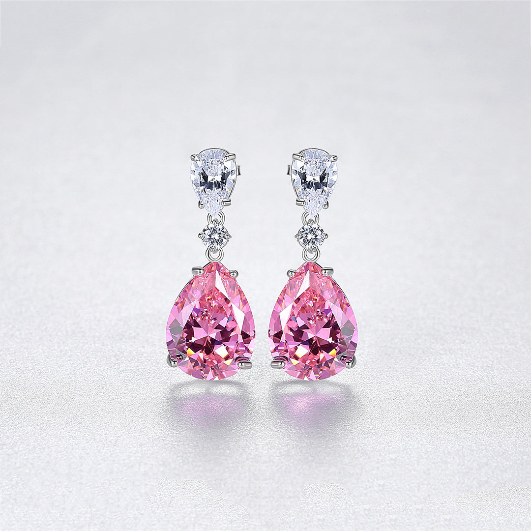 Haute Vintage Pink Gemstone Stud Earrings