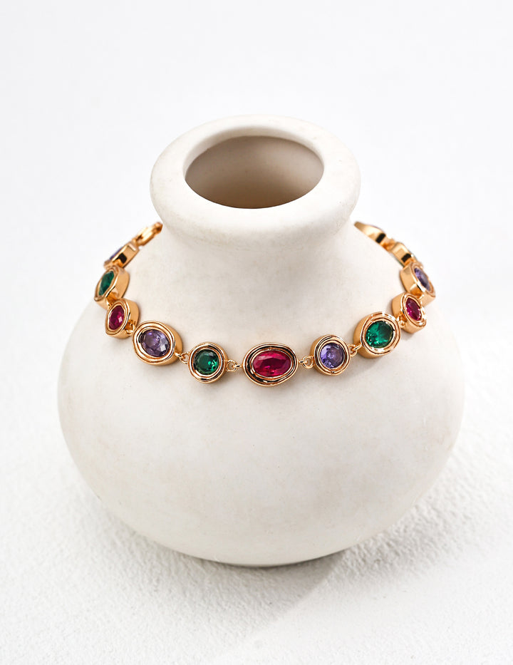 Colorful Zirconia Palace Collection Bracelet Earrings