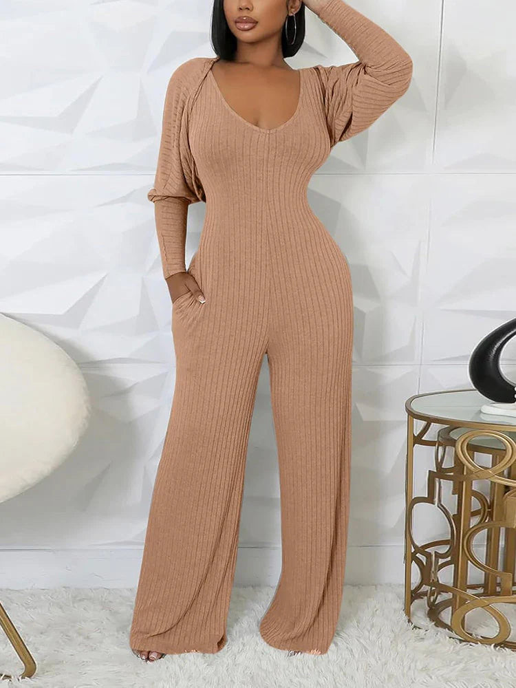 Ribbed Bolero & Jumpsuit Sets
