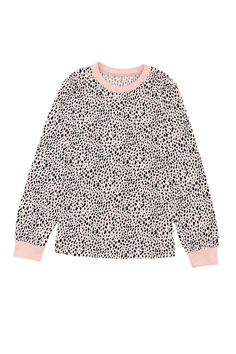Printed Round Neck Loose Sweatshirt