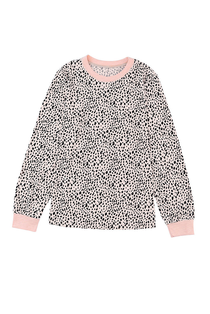 Printed Round Neck Loose Sweatshirt