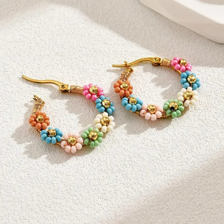 Colorful Flower Handmade Earrings