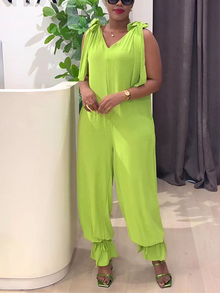 Breeze Tie-Shoulder Jumpsuit Green / M