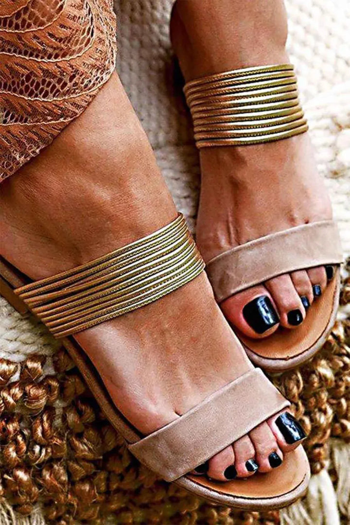 Open Toe Strap Slide Sandals