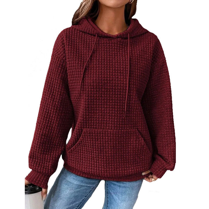 Waffle Neck Long Sleeve Sweatshirt