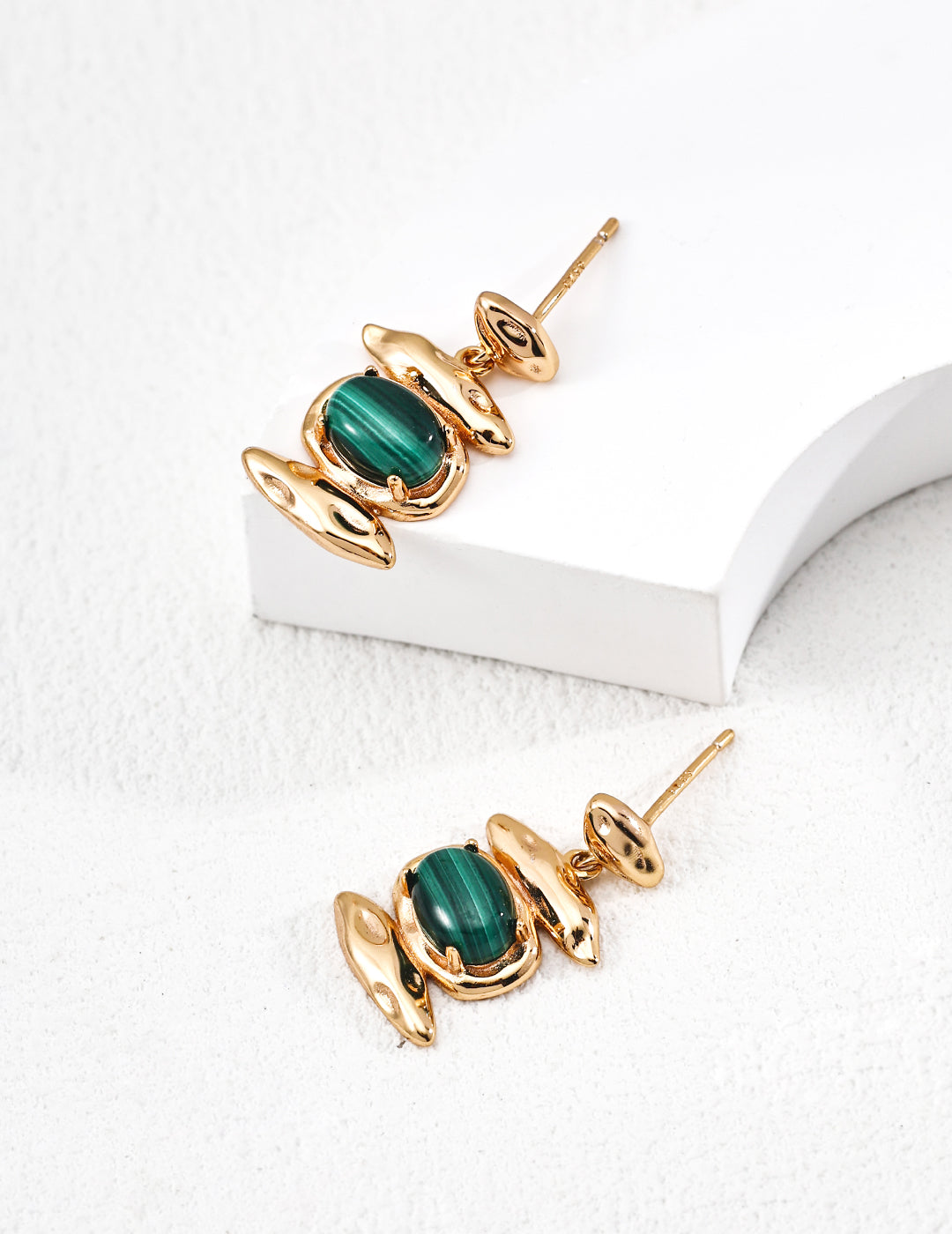 Vintage Natural Malachite Earrings