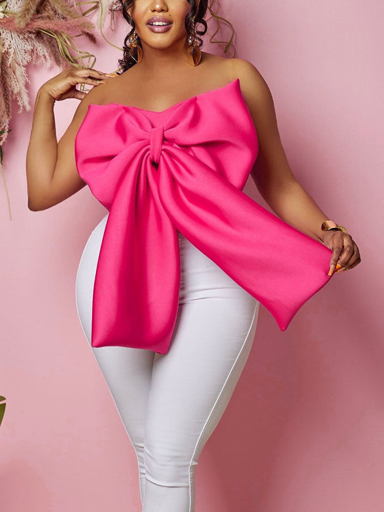 Sweet Bow Tube Top Rose / S