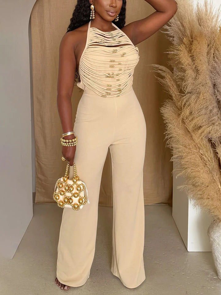 Halter Bead Jumpsuit