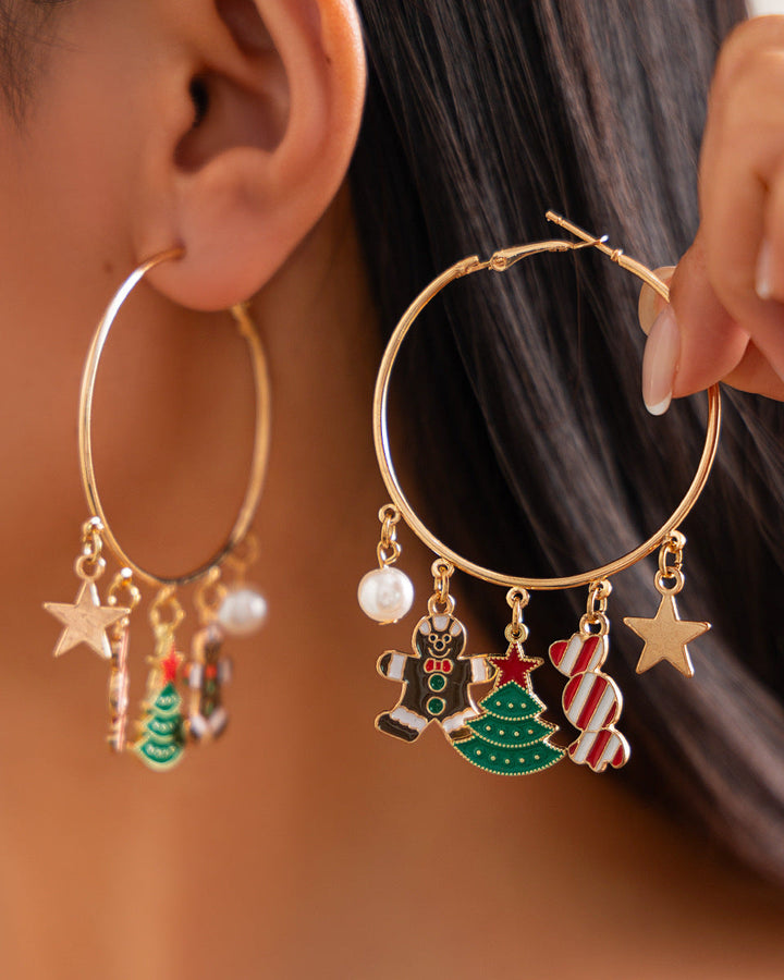 Christmas Fashion Bell Christmas Tree Necklace Set