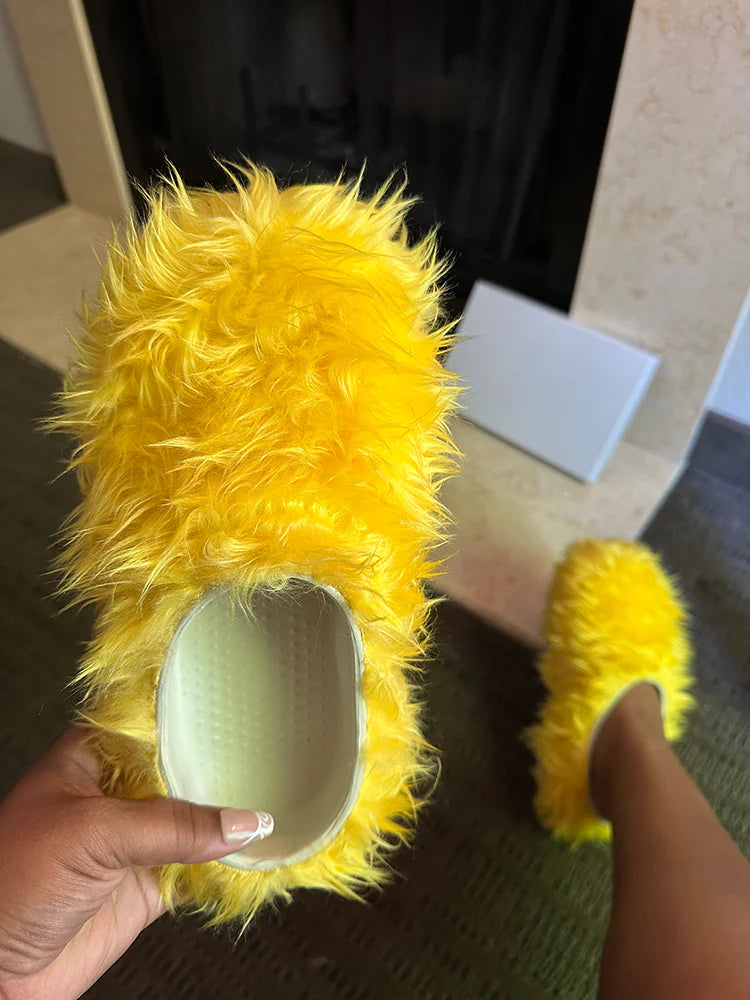 Soft Faux Fur Slides