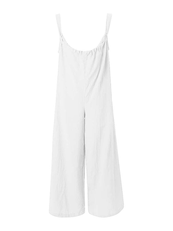 Sleeveless Wide Leg Overalls Yellow / S