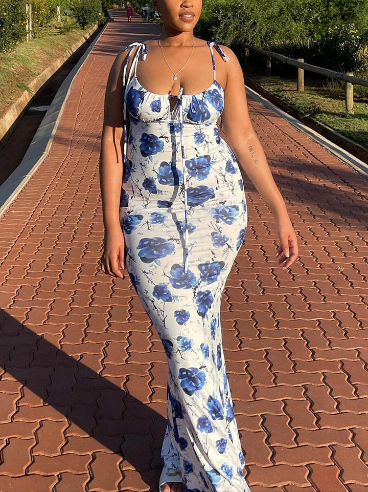 Floral Bustier Sundress Blue / XL