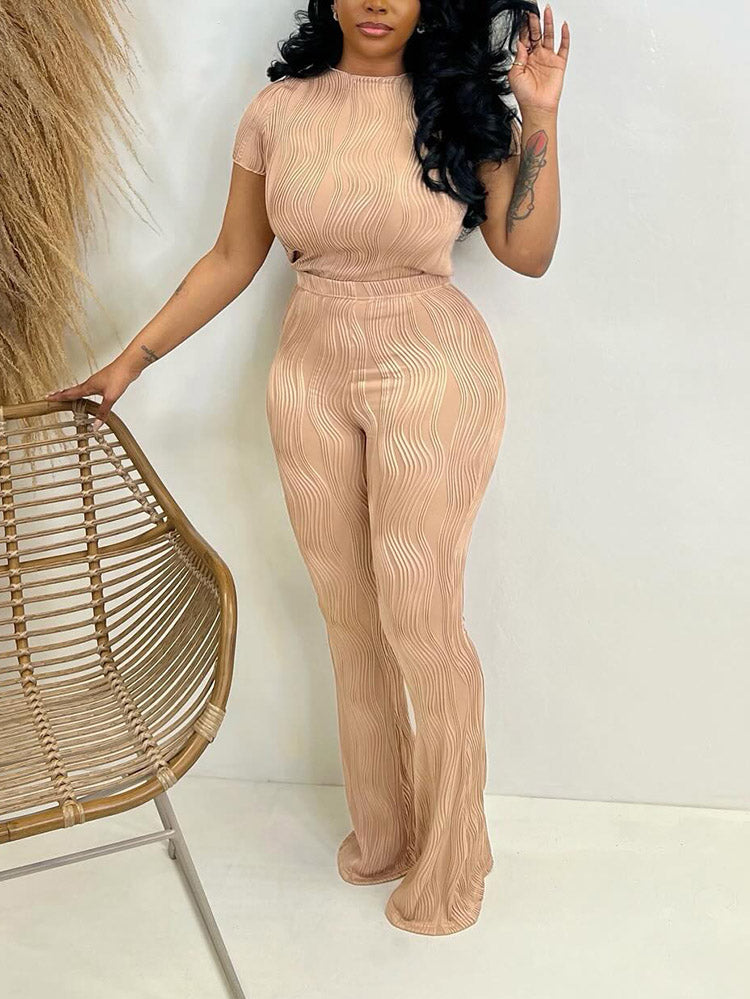 Solid Textured Sets Apricot / XL