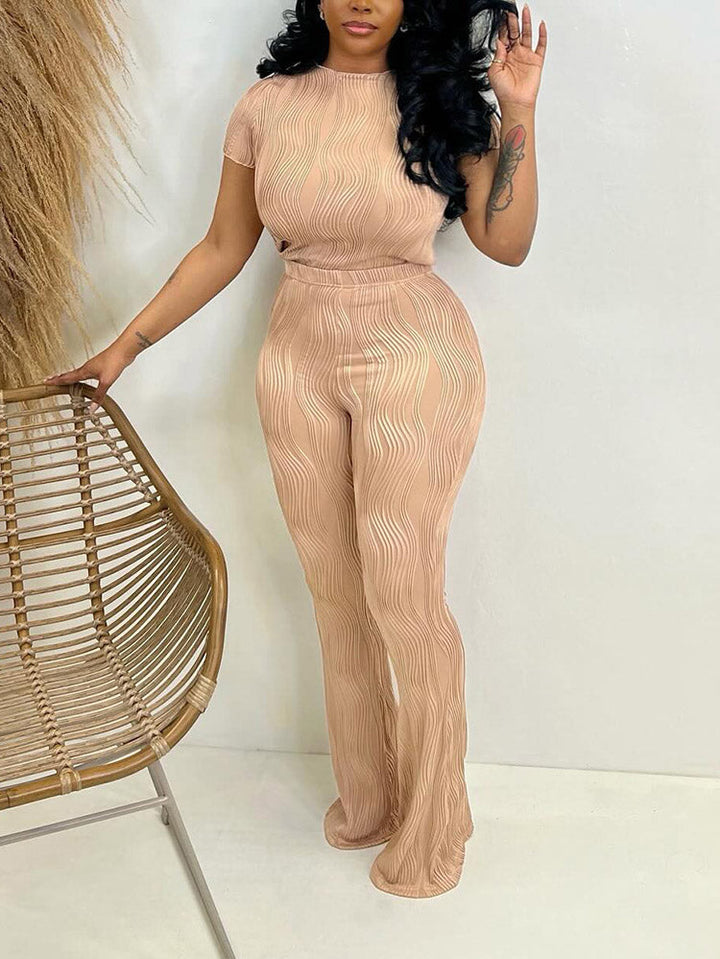 Solid Textured Sets Apricot / XL