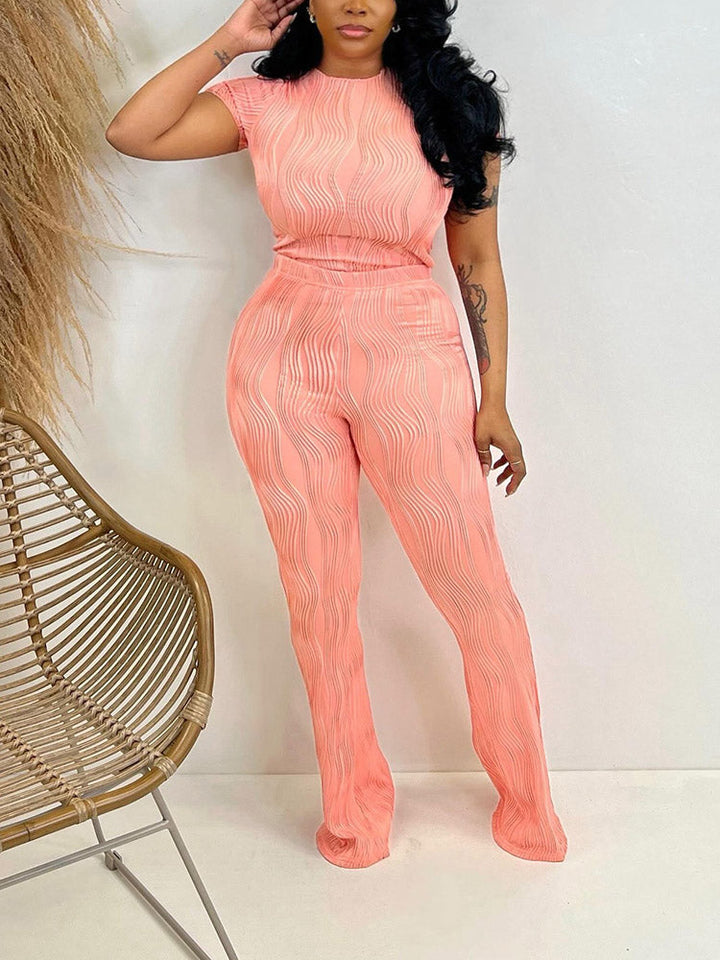Solid Textured Sets Pink / 2XL