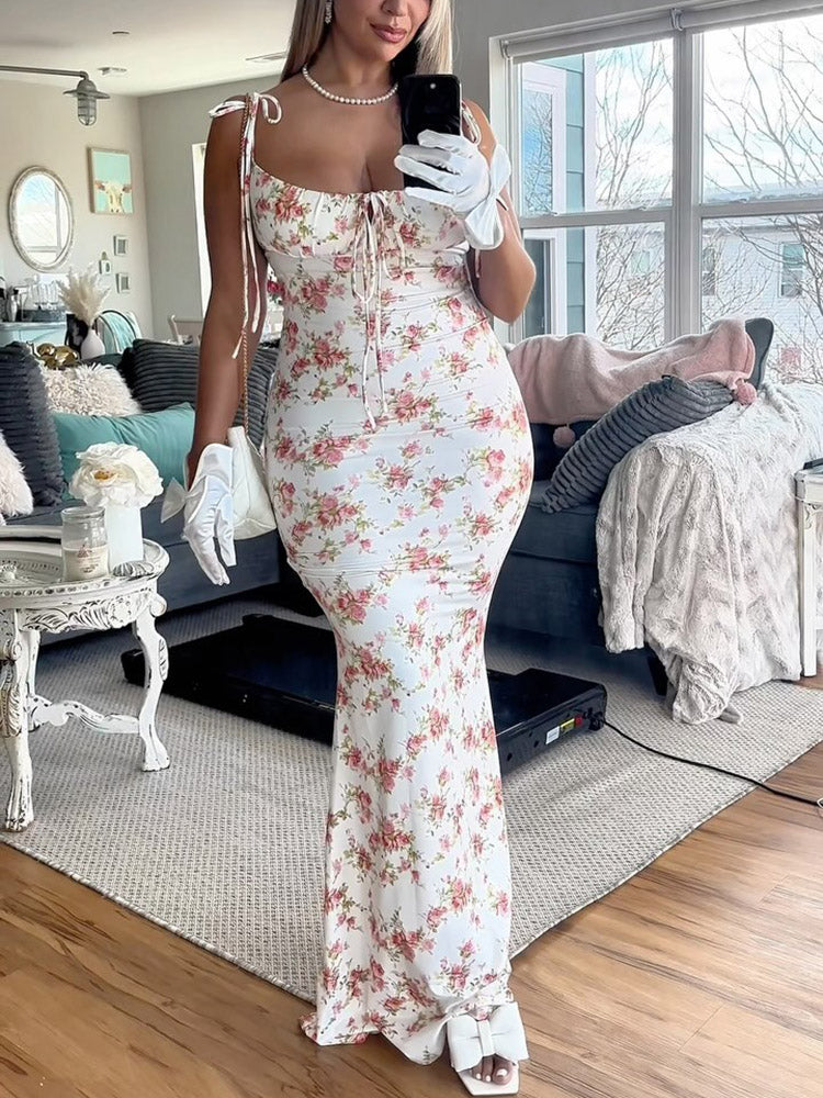Floral Bustier Sundress Pink / M