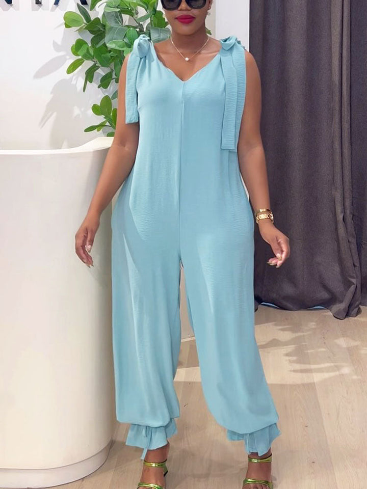 Breeze Tie-Shoulder Jumpsuit Blue / M