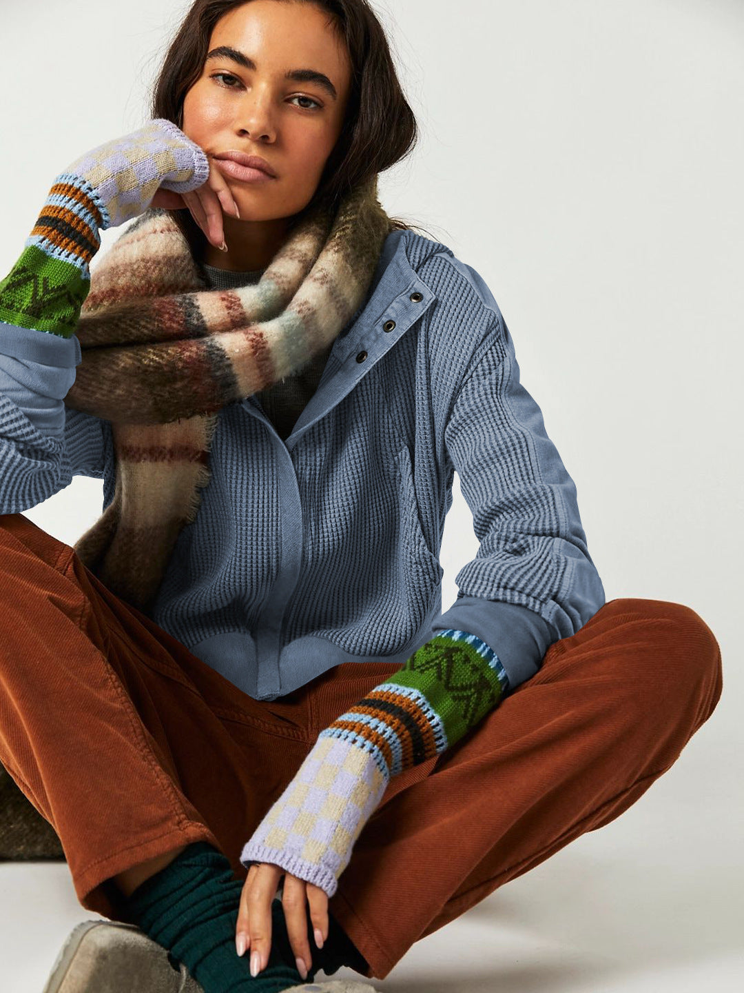 Patchwork Zipper Hoodie