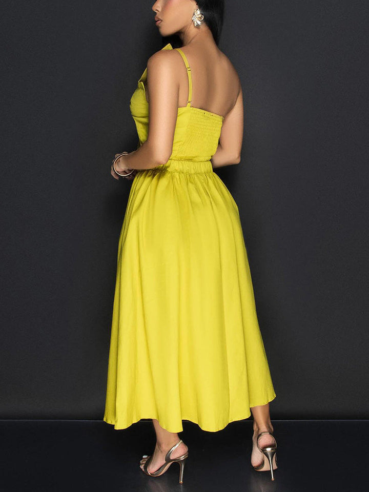 Knot Cutout Midi Dress Yellow / M