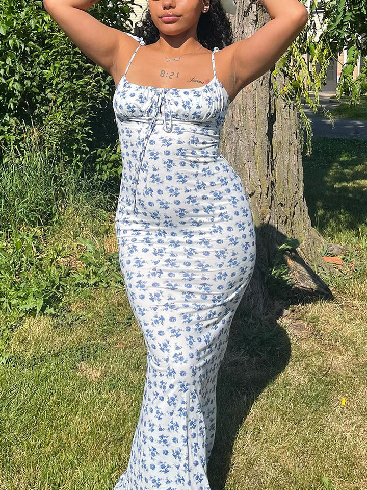 Floral Bustier Sundress White / L