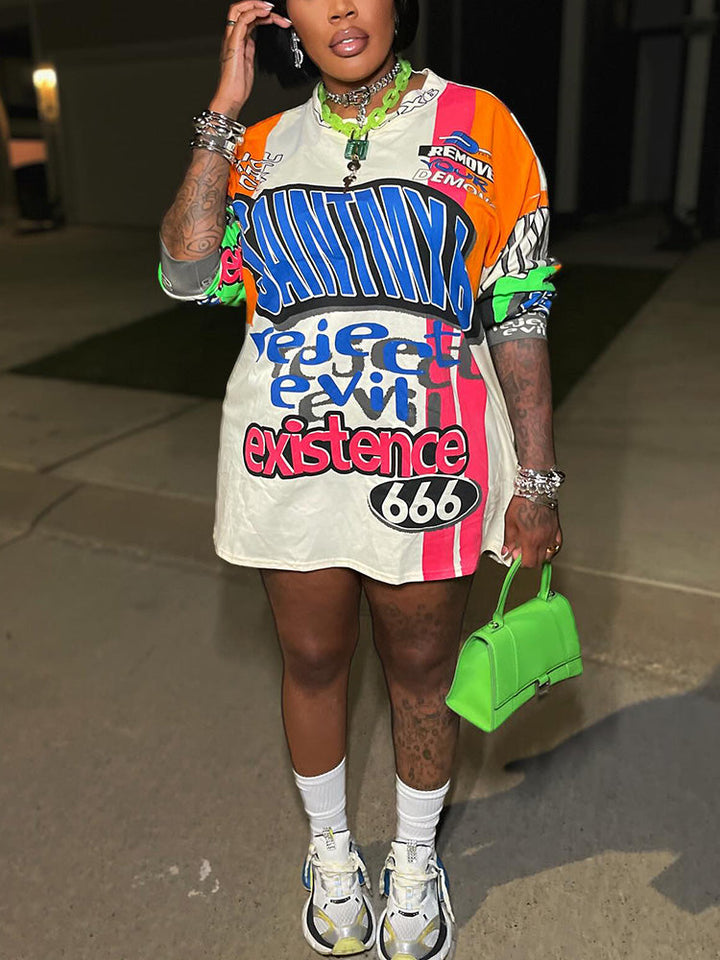 Oversized Long Sleeve Graphic Tee Black / M