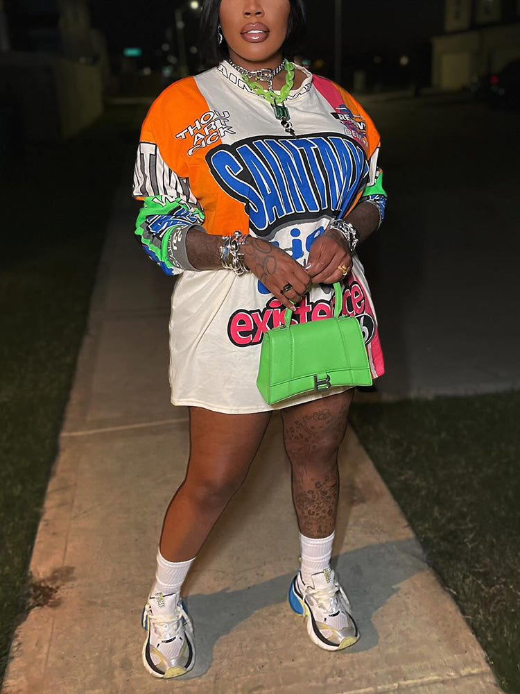 Oversized Long Sleeve Graphic Tee Black / L