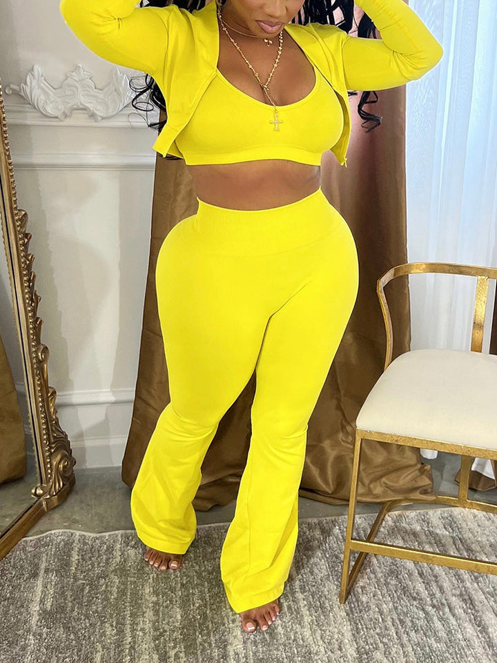 Vibrant 3 Piece Sweatsuits Pink / XL