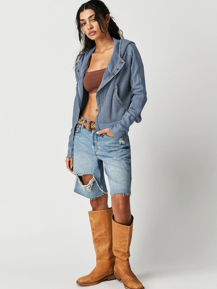 Patchwork Zipper Hoodie