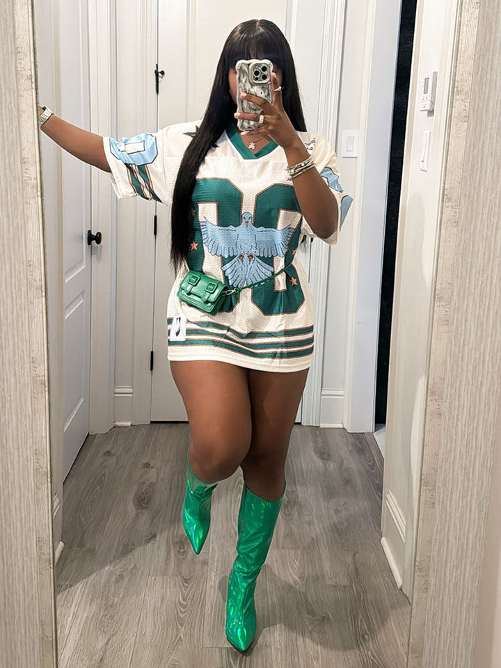 Graphic Breathable Jersey Top Green / XL