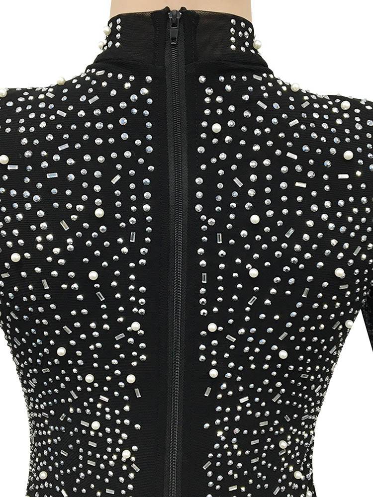 Sequin Mini Drilling Party Dress Apricot / XL