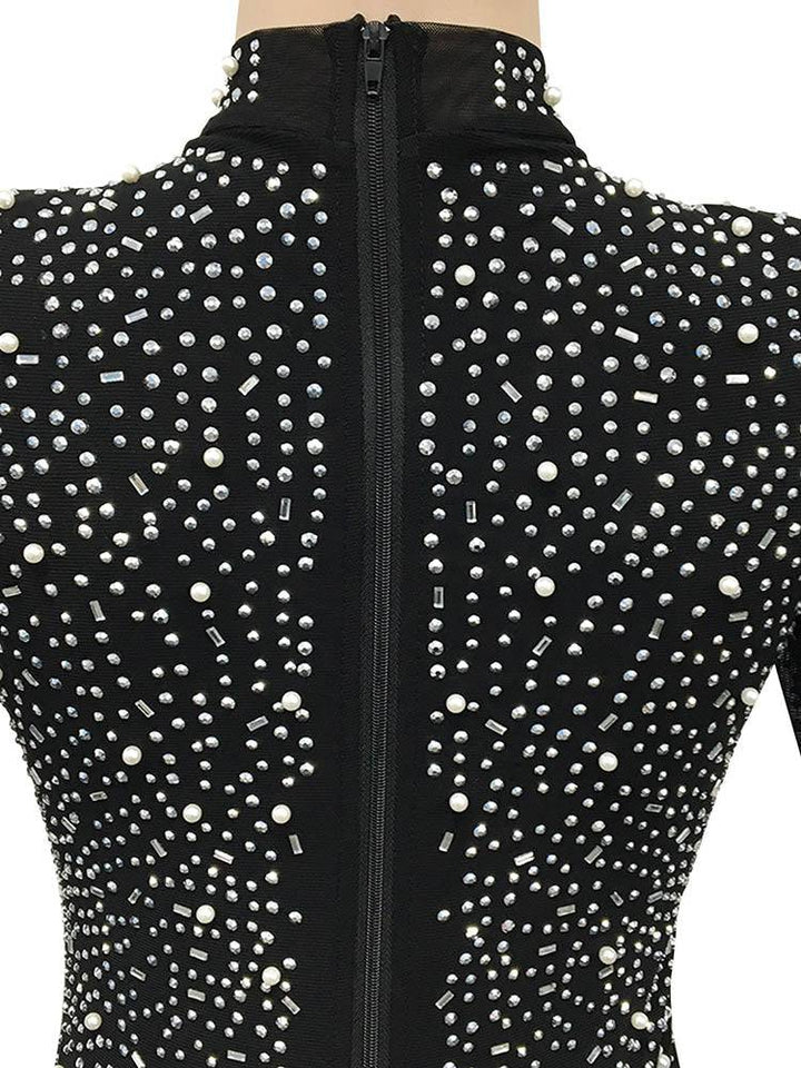 Sequin Mini Drilling Party Dress Apricot / XL