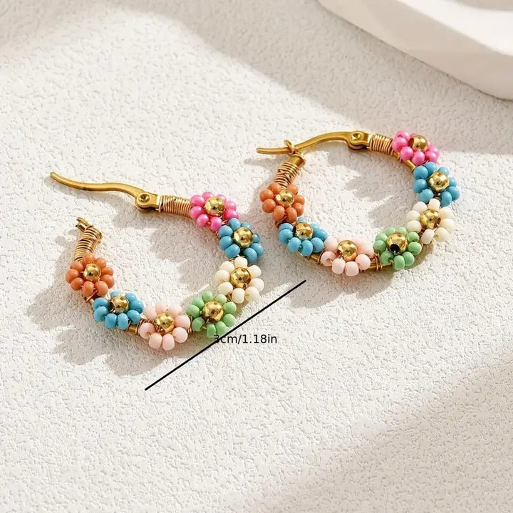 Colorful Flower Handmade Earrings