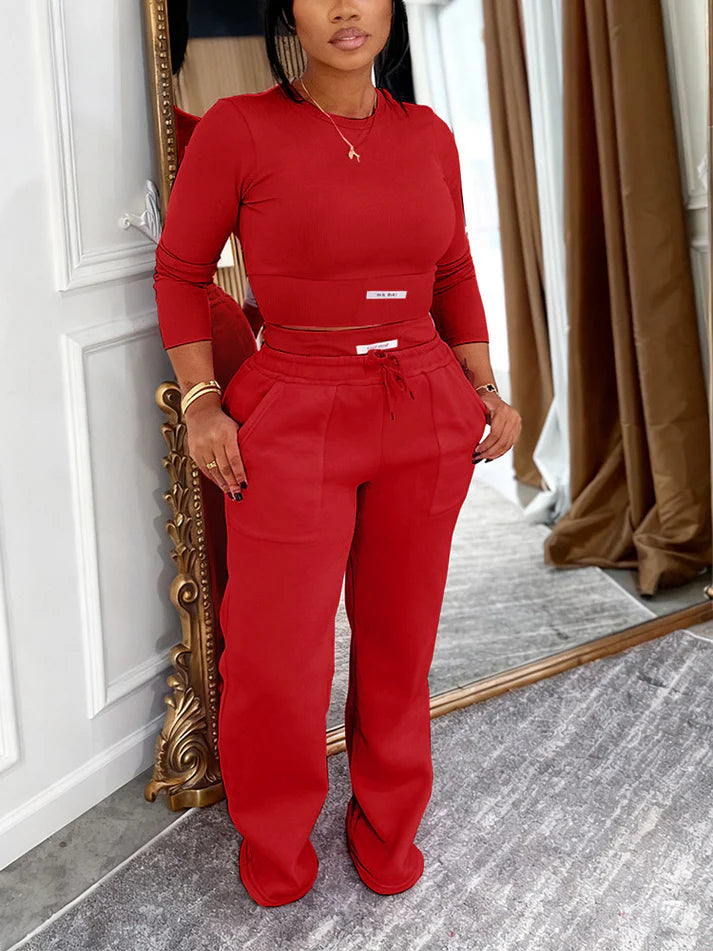 Cropped Top & Wide Joggers Set